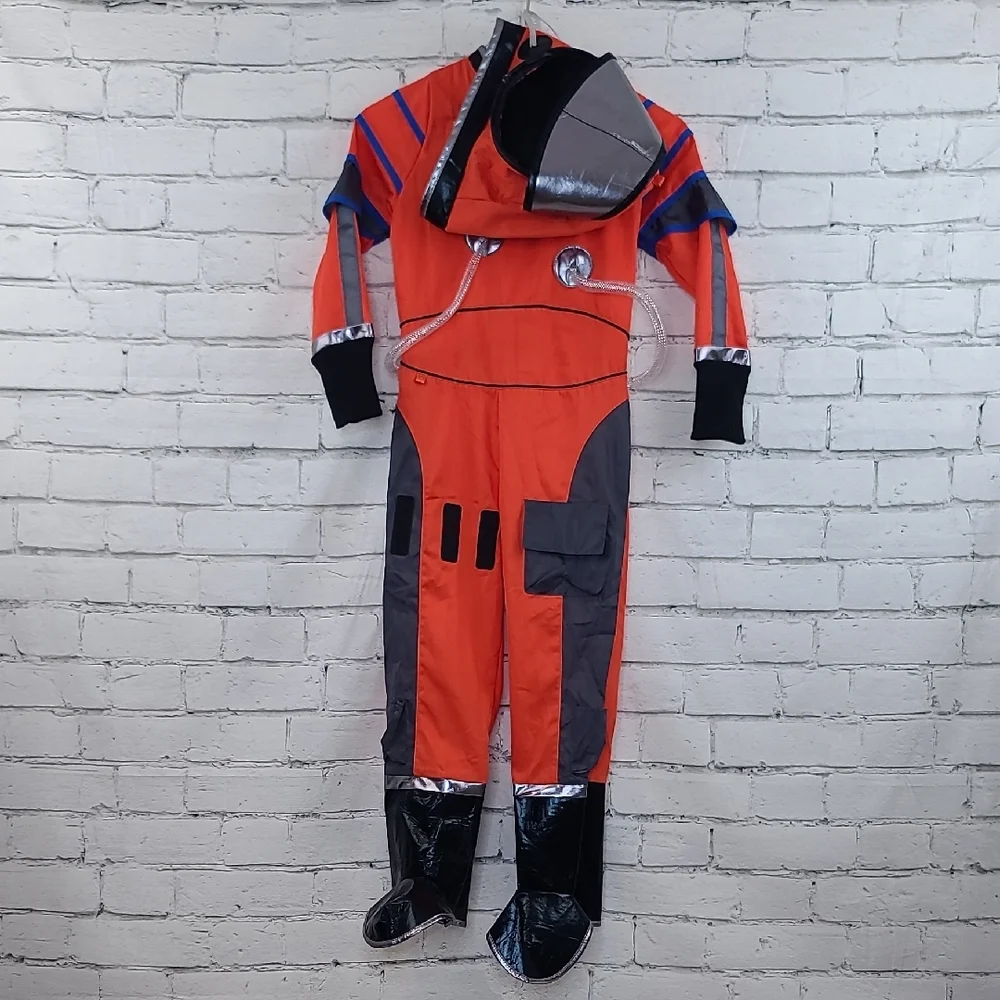 Teetot Astronaut Kids'/Childs' Halloween Jumpsuit/Costume Helmet Org/Blk Multi